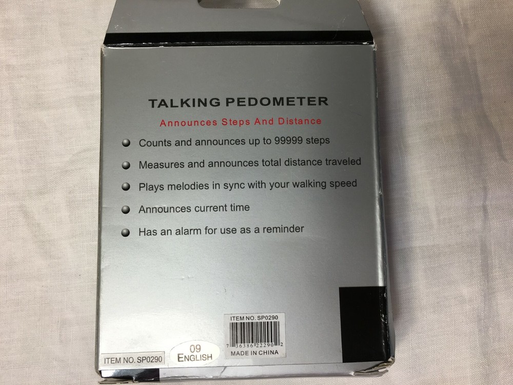 Talking Pedometer Announces Steps and Distance SP0290