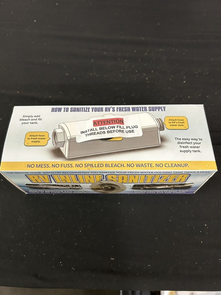 RV Inline Sanitizer Defective Package - Helper to disinfect RV Fresh Water Tank