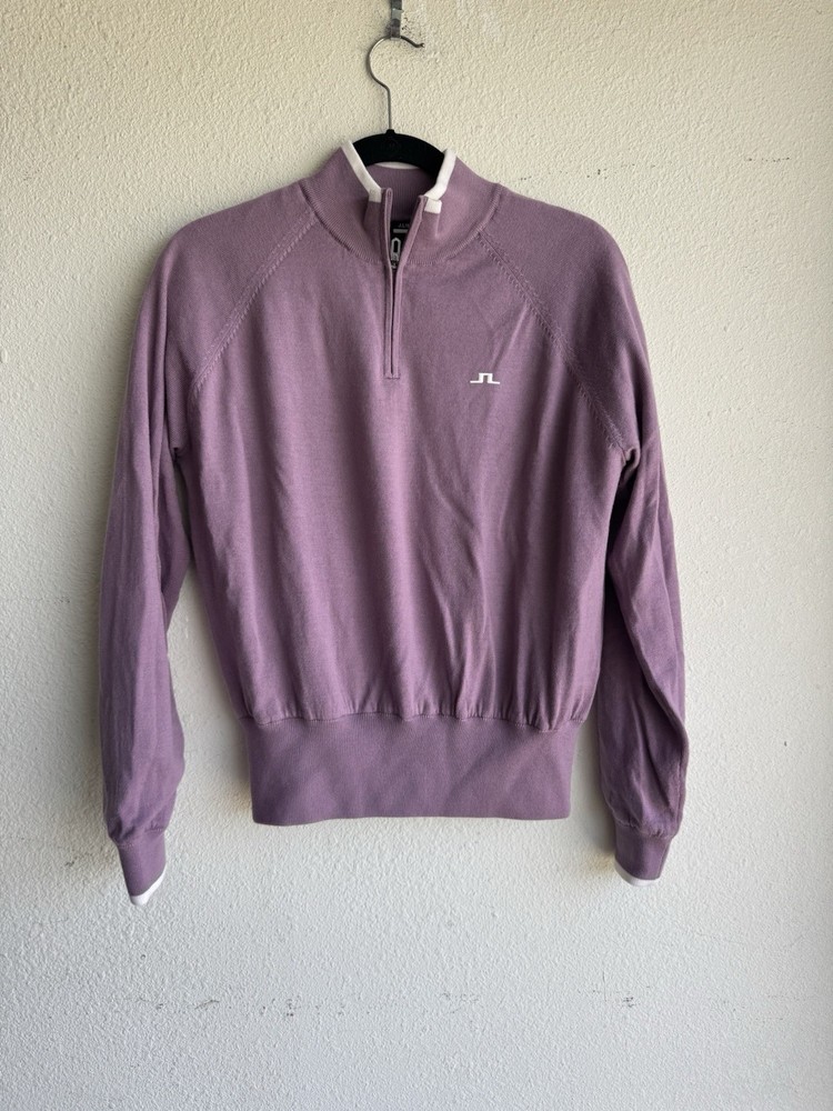 J.Lindeberg Ruth Windbreaker Pullover Wool Sweater Size M Very Grape