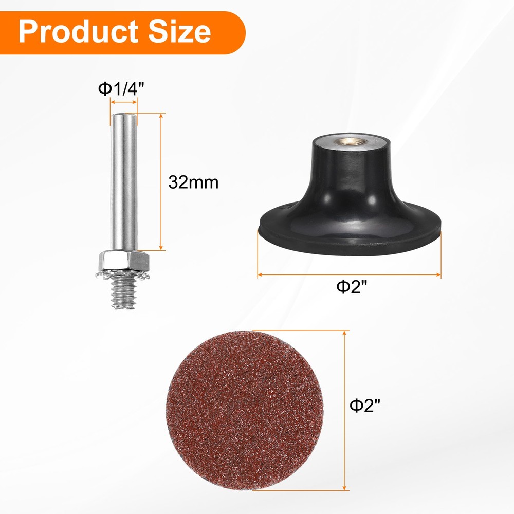 22pcs Quick Change Disc Set 2" Roll Lock Sanding Disc 36 Grits with Disc Holder