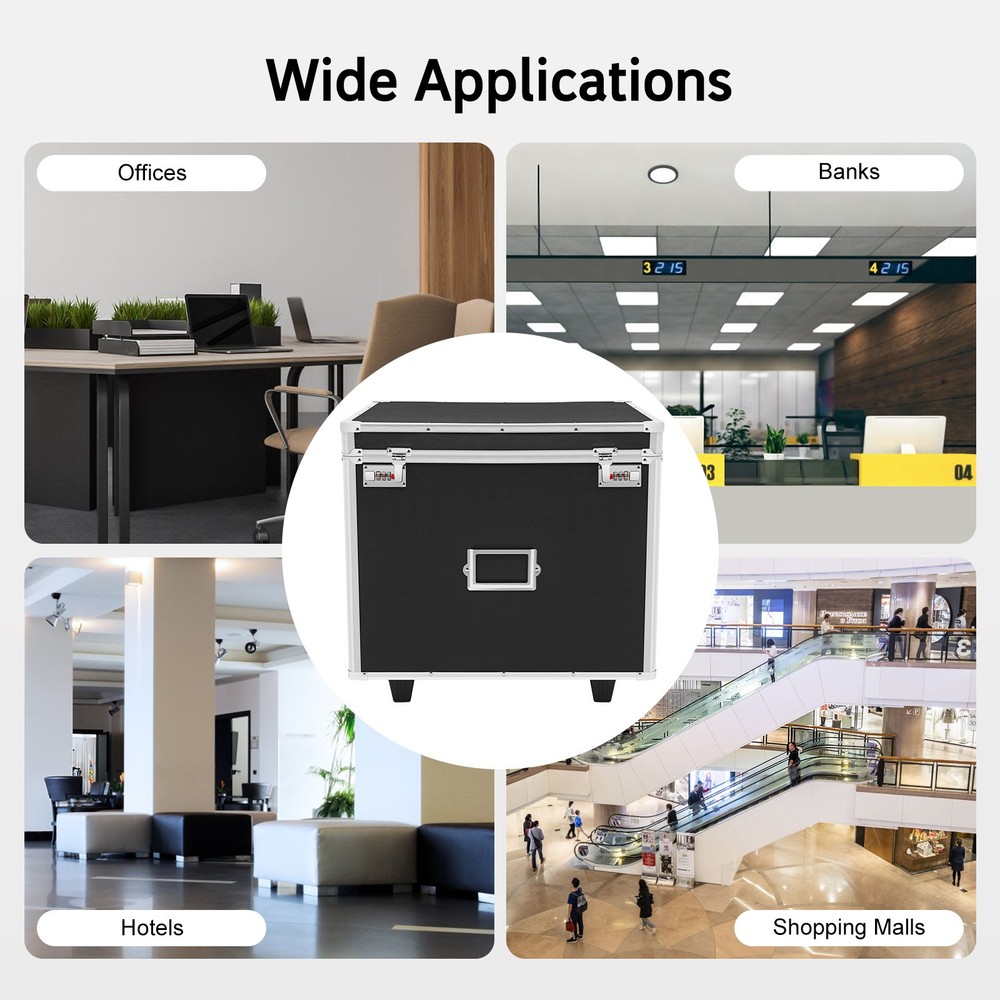 Aluminum Alloy File Lock Box Hand Pull File Case Locking Mobile Business Box