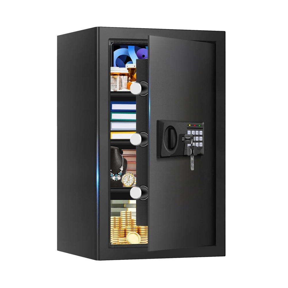 5.2 Cu Ft Large Home Safe Box Fireproof Waterproof, Personal Security Safe wi...