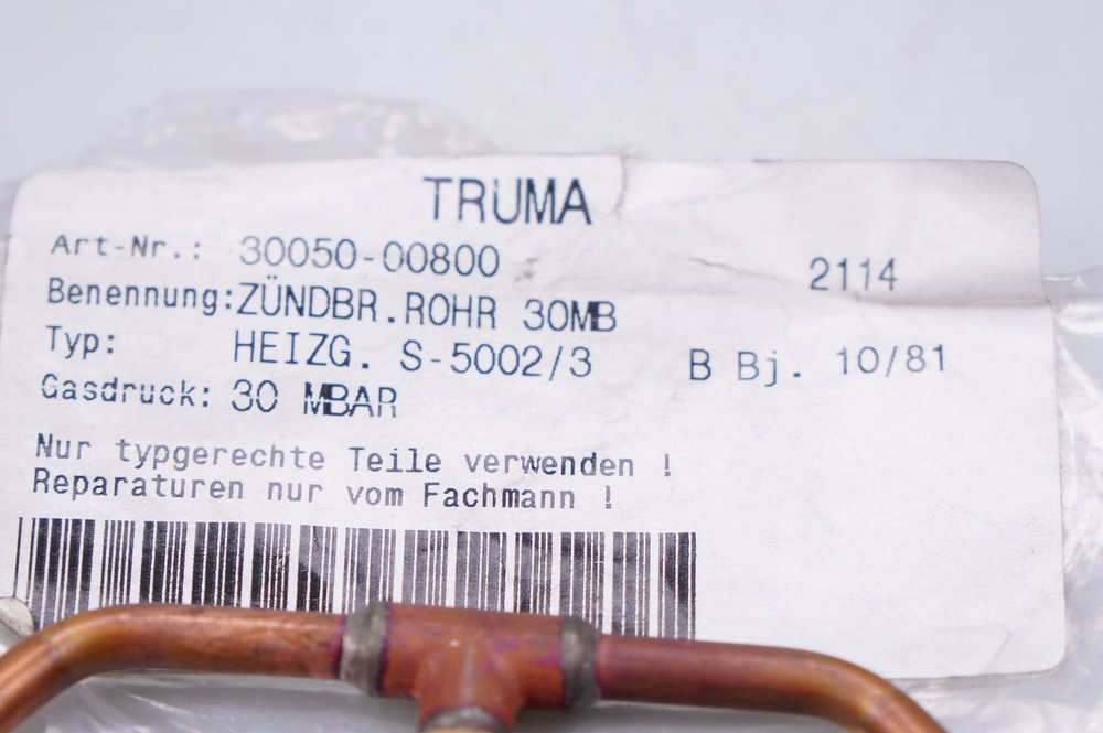 Truma 30050-00800 pilot burner pipe set 30 mbar for S-5002/3