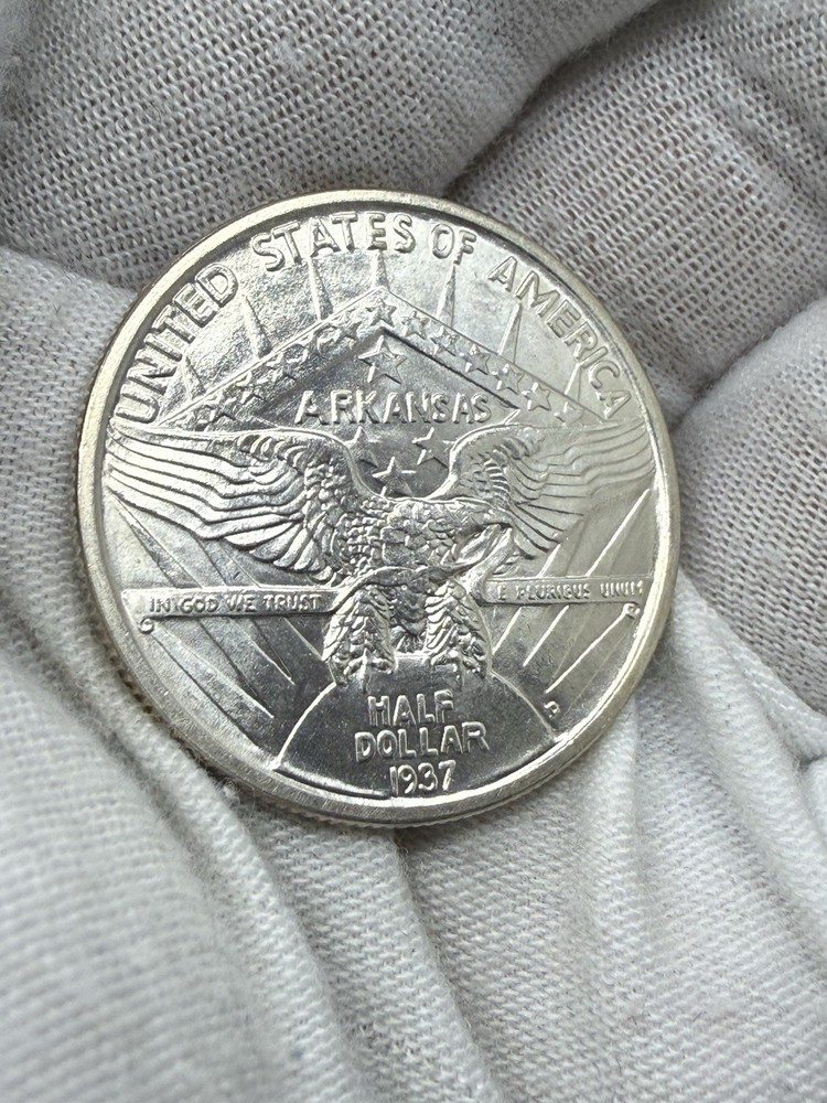 1937-D Arkansas Commemorative Half Dollar, Solid Gem BU++ J172