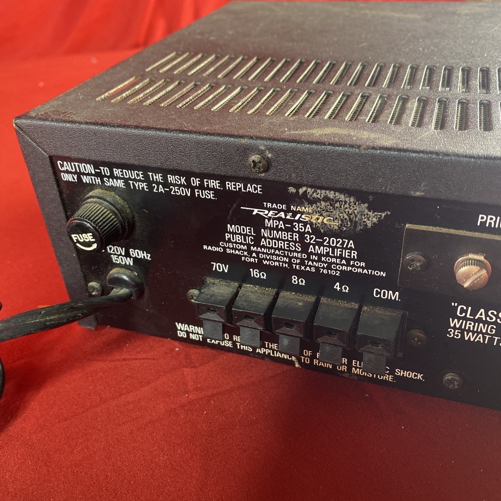 REALISTIC (MPA-35A) SOLID STATE PA AMPLIFIER 35 WATTS