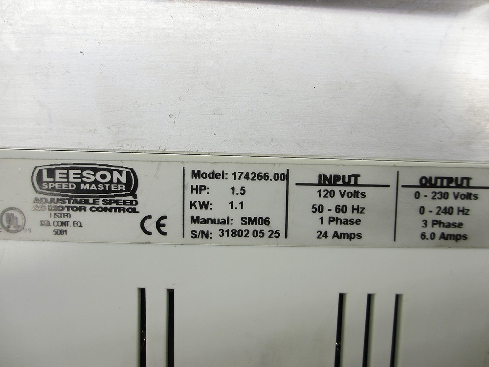 Leeson 174266.00 *USED POWERS UP* AC Motor Adjustable Speed Control 1.5HP