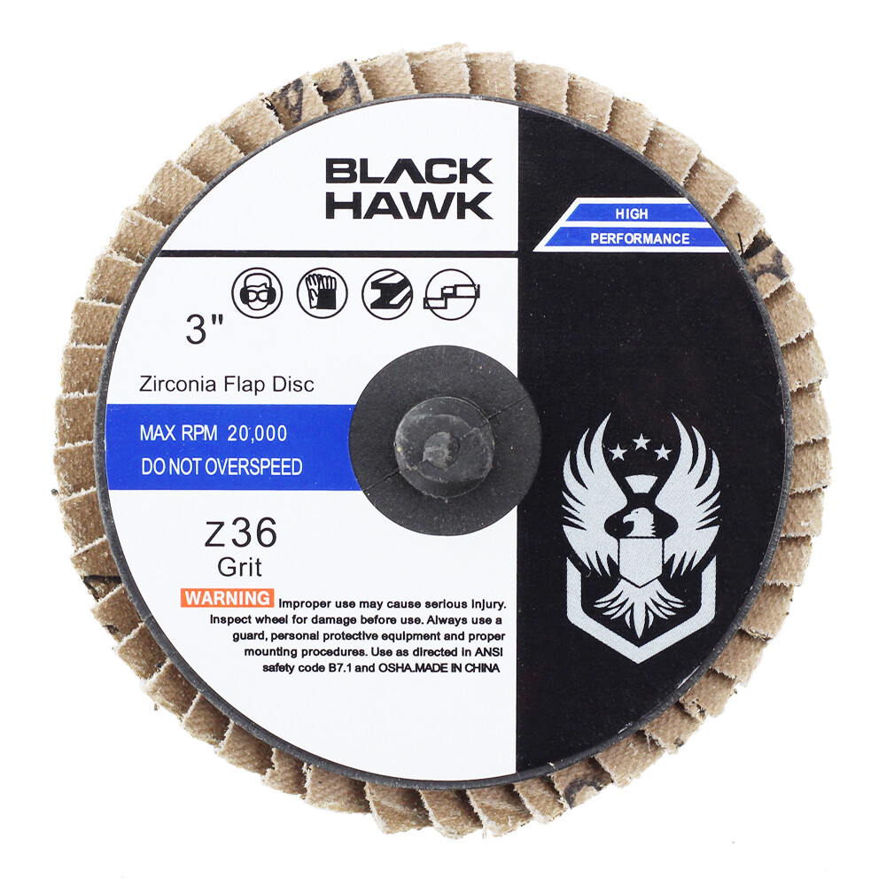10 Pack - 3" Mini Flap Discs 36 Grit Quick Change Sanding Roloc Style Type R