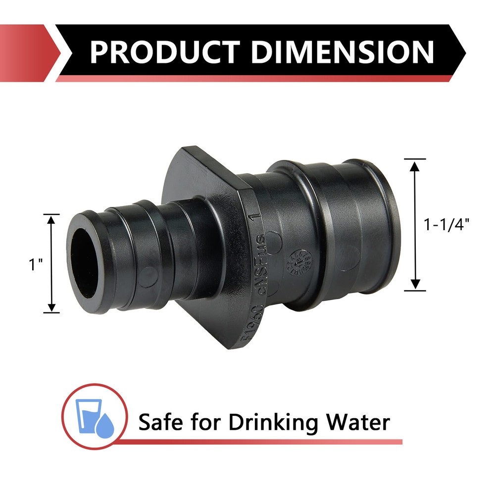 EFIELD 1-1/4" x 1" PPSU Pex A Expansion Straight Coupling Poly Fitting 1 Pack