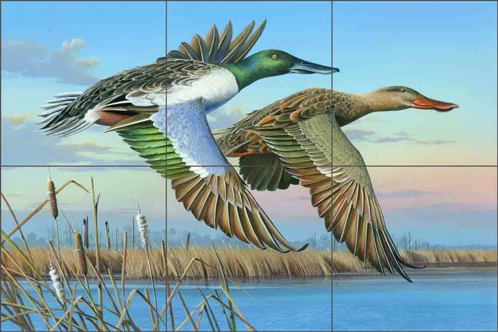 Duck Tile Backsplash Mike Brown Wildlife Art Ceramic Mural MBA008
