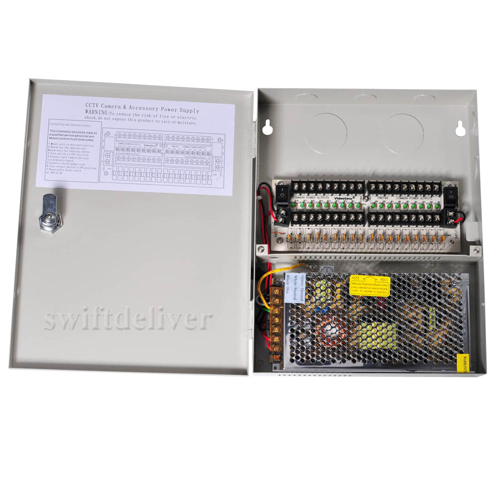 18 CH Security Camera Distributed Power Supply Box 12V DC Switch Box Output CZR