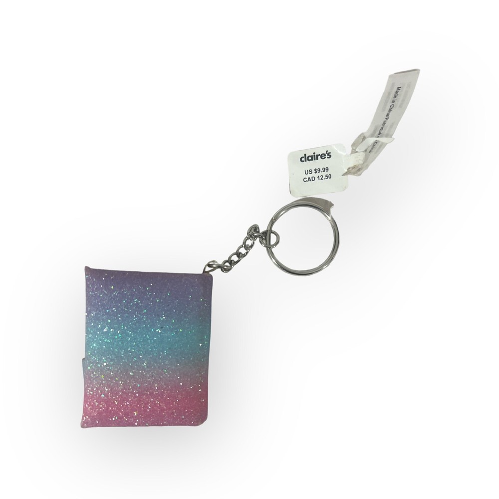 Glitter Rainbow Unicorn Mini Diary Notebook Keychain NWT