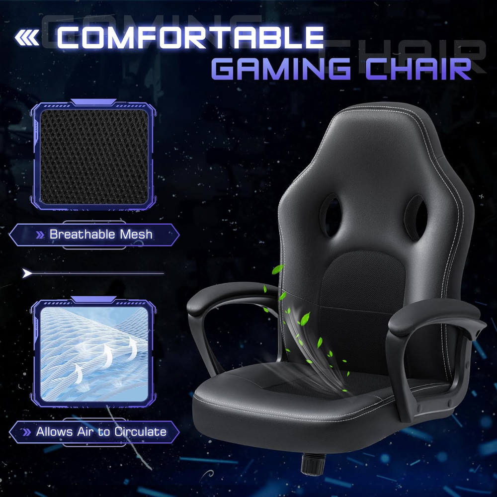 Office Gaming Chair High Back Leather Computer Chairs Ergonomic Height Adjustabl