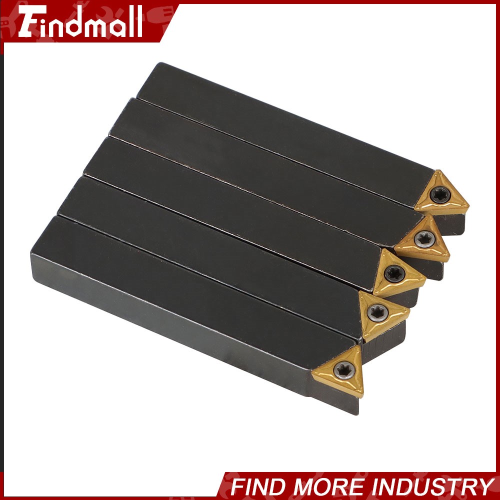 3/8" Lathe Indexable Carbide Insert + Turning Tooling Bit Holder Set 5Pcs