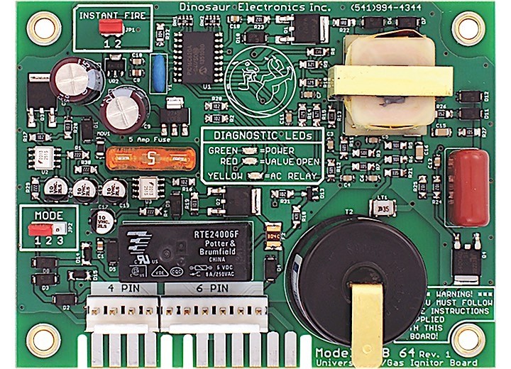 Dinosaur Electronics UIB 64 Atwood AC/Gas Water Heaters w/6+4 Pin Ignitor Board