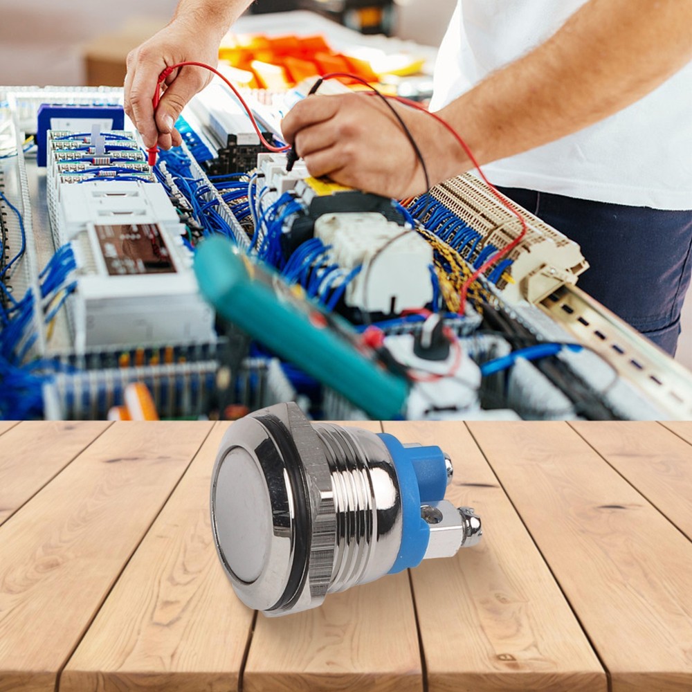 Metal Push Button Switch Latching Fixed Electric On Off Power LED Light 12V