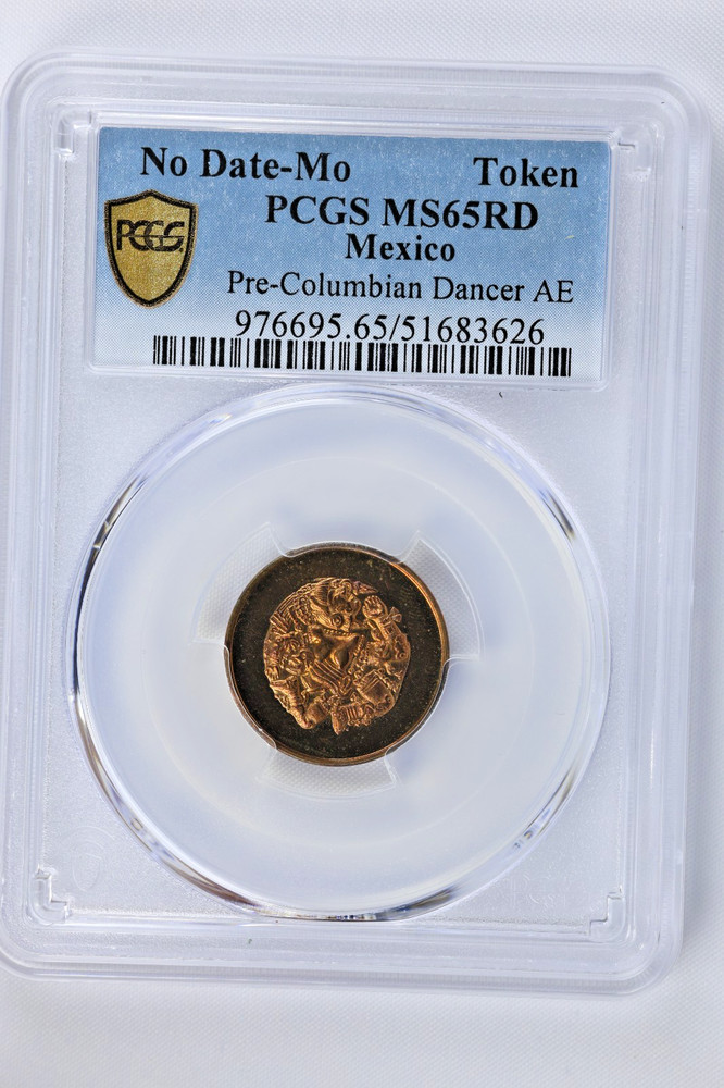 Mexico Pre-Columbian Dancer Bronze Mint Token - PCGS MS65 RD