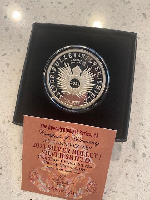 2021 1 OZ "Silver Bullet Silver Shield Commemorative Proof" Classic & Iconic AG