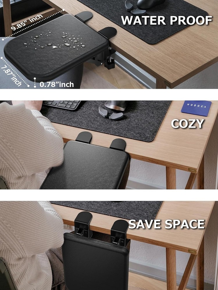 Comfortable Adjustable Wrist Rest for Desk - Ergonomic Foam Support (9" Black)