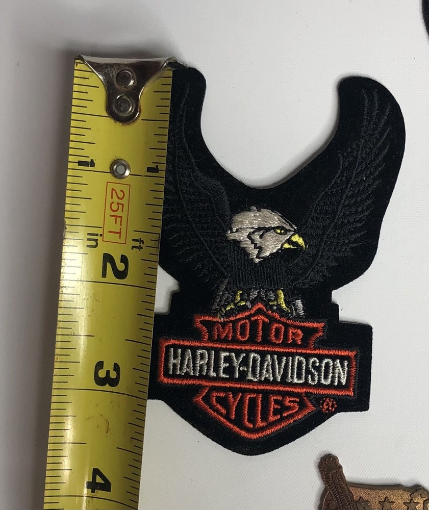 3 Harley-Davidson Embroidered PATCHES And 3 Metal Emblems