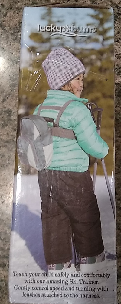 Lucky Bums Ski Trainer Grip-n-Guide Handle Leashes Backpack Blue - Used