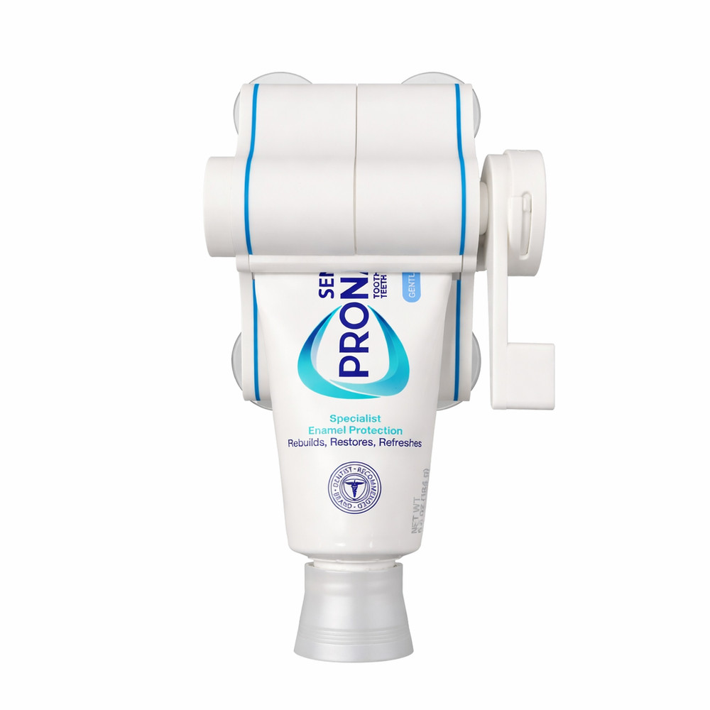 UZTEK Toothpaste Dispenser, One-Hand Operation, Wall Mounted, Quick installation