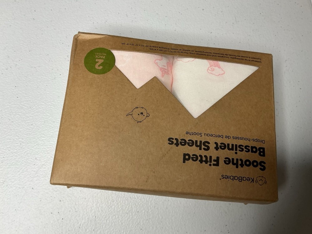 Soothe Fitted Bassinet Sheets 2 Pack Pink/White
