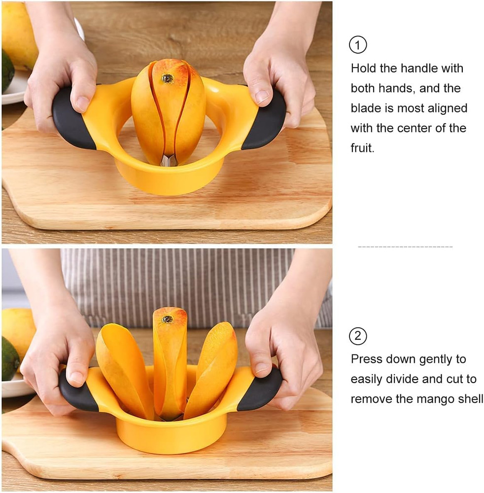 Mango Slicer, Mango Splitter, Mango Cutter with Stainless Steel Blade, Mango Pit