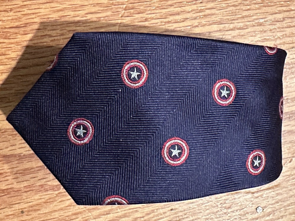 Marvel Captain America Navy Tie 100% Silk