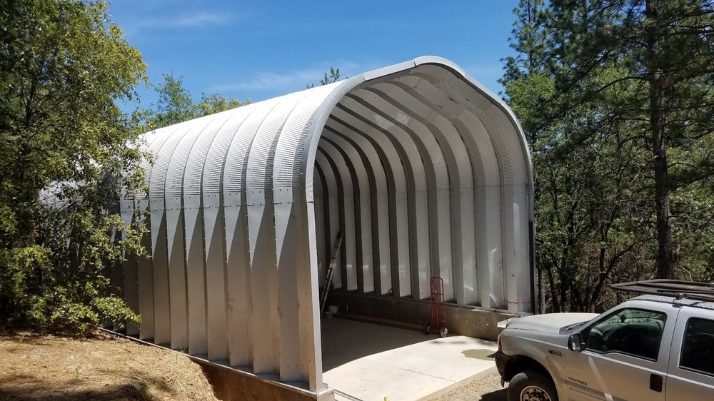 20x36x16 Engineered Steel Building Kit | DuroSPAN Clear-Span Arch Open DIY Ends