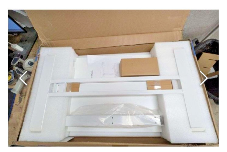 FLEXISPOT H7 White Overbed Bedside Table w Wheels + Pneumatic Adjustable