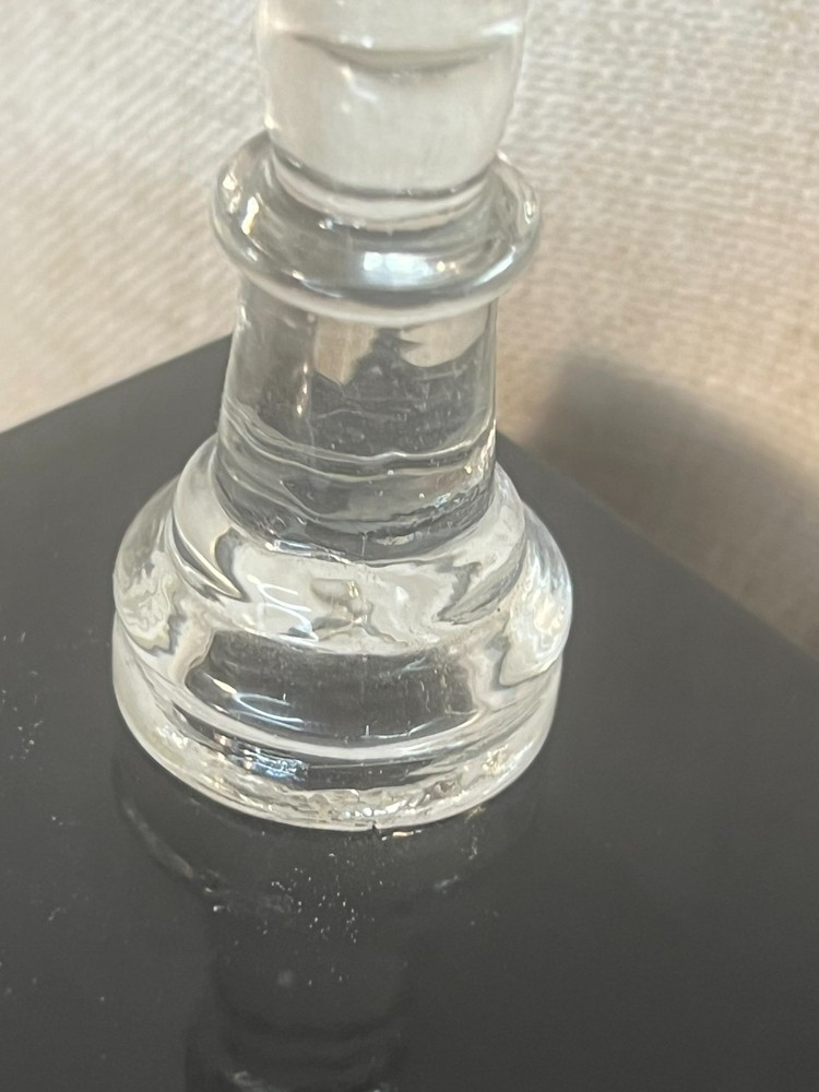 Vintage GLASS CHESS SET Replacement Game Piece~Clear Bishop
