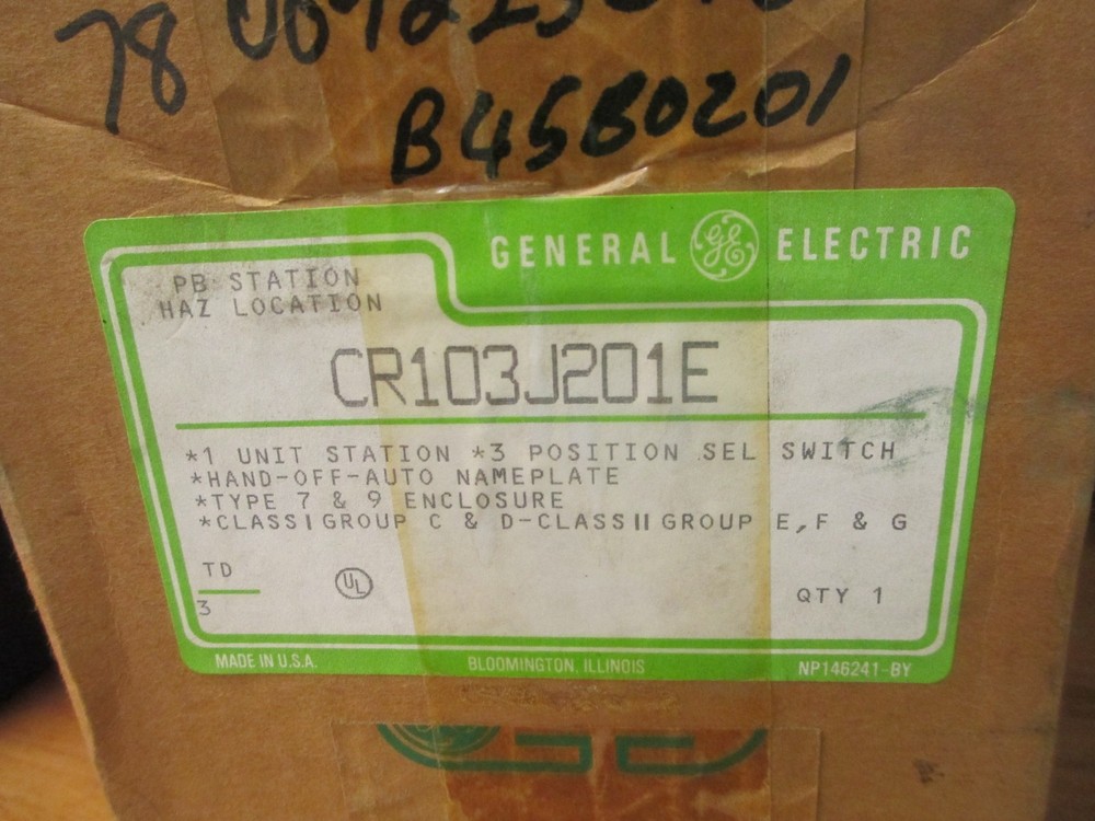 GE CR103J201E Hazardous Location 3 Position Selector Switch Unit