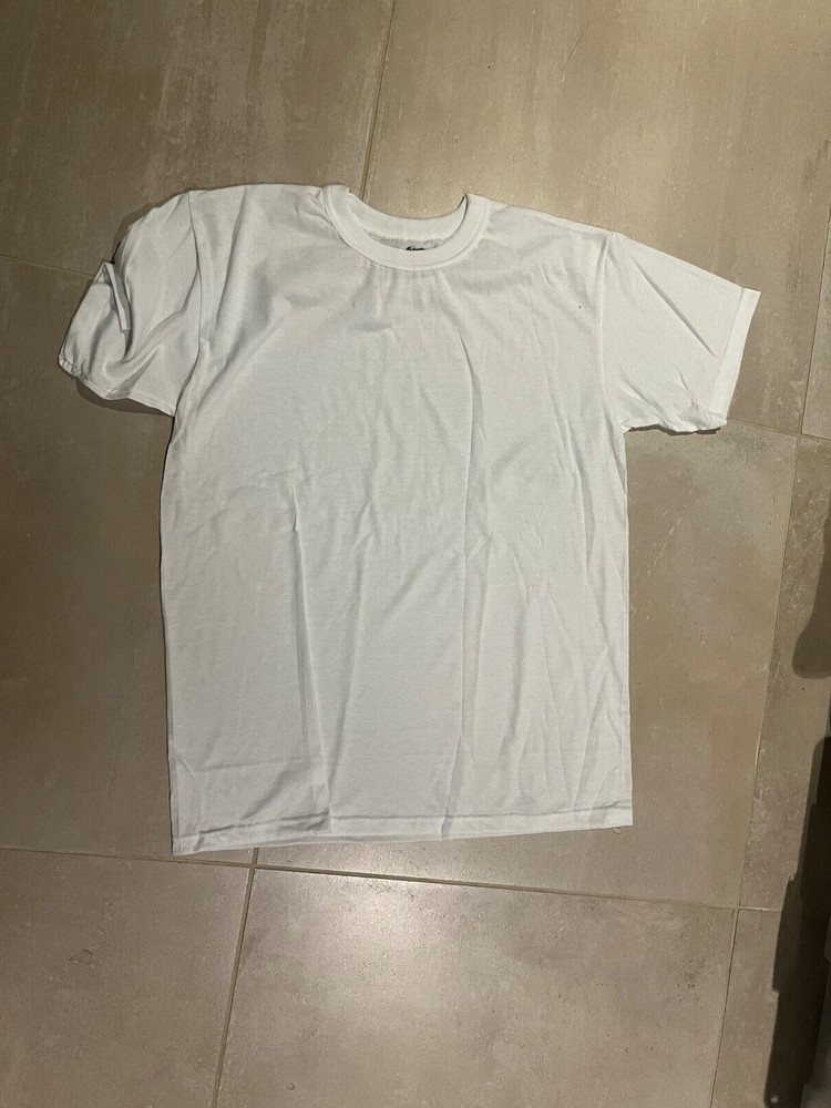 tee shirt white, us made 50/50,soffee large