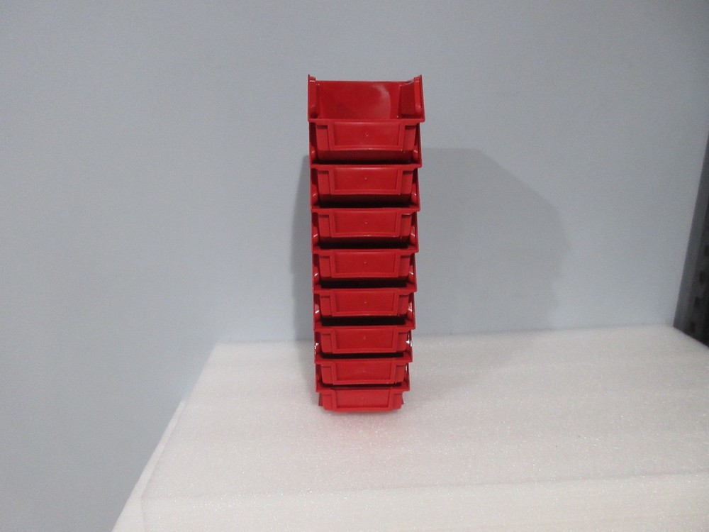 12 pack Storage Bins Red Plastic Small Parts Container Stack