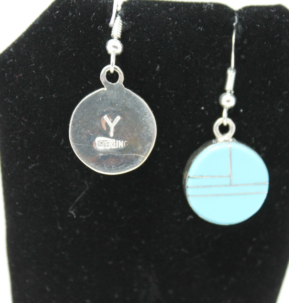 Turquoise and Sterling Silver Dangle Earrings