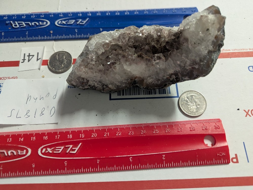 Amethyst crystal cluster gemstone 0.81875 pound LBS lb