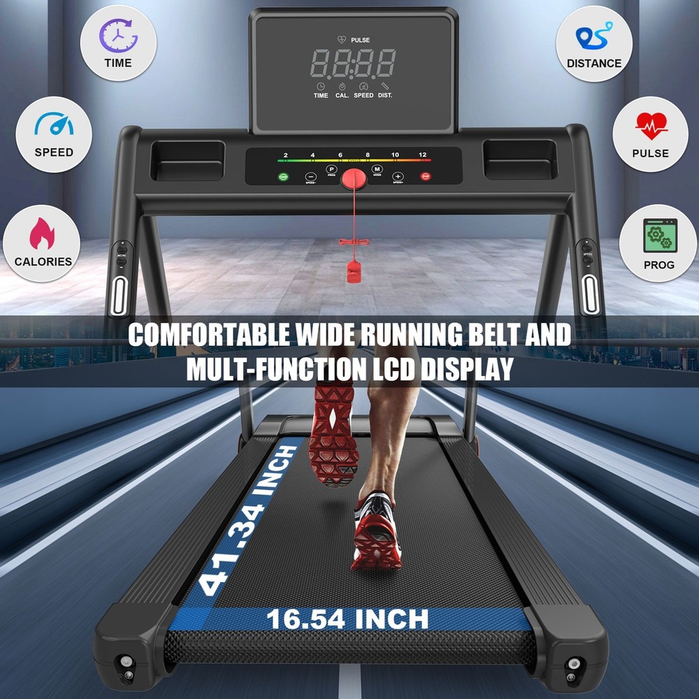 3.5 HP Folding Treadmill 330 lb Space-Saving Foldable Design for Apartments