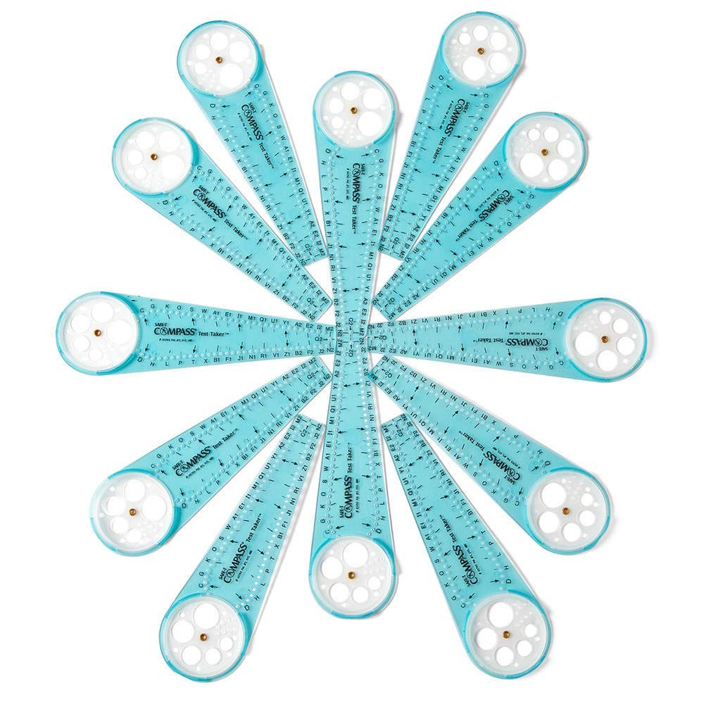 hand2mind Safe-T Math Compass, 10 in. Blue Compass, Compass for Geometry, Compas