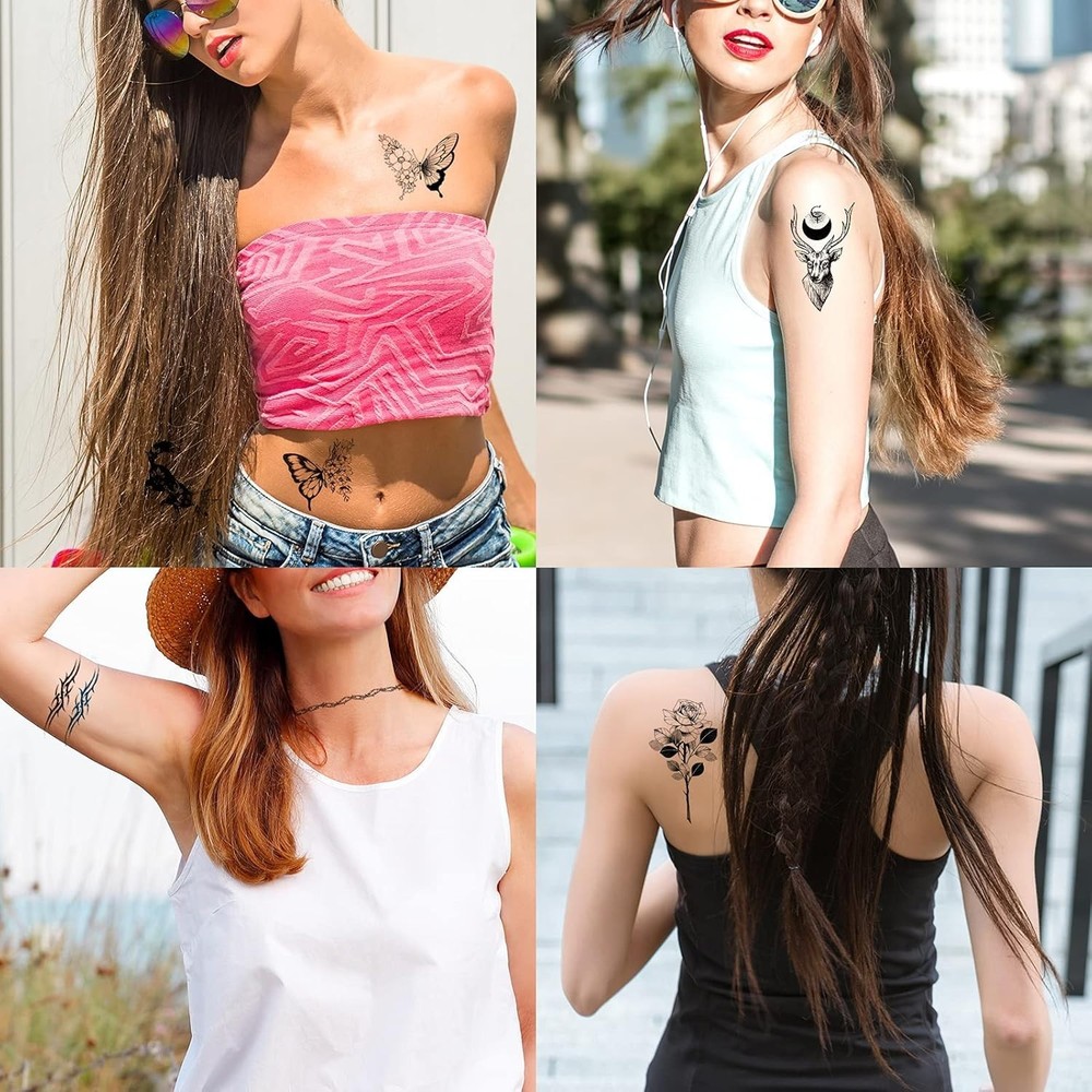 Versatile 72 Sheets Temporary Tattoos for All Occasions - Elegant Designs
