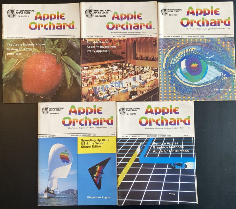 Vtg Apple Orchard International Core Magazine Apple Computer 5 issues 1981-1982