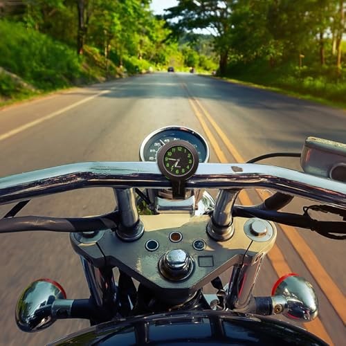 7/8 Handlebar Luminous Dial Motorcycle Clock, Waterproof Motorcycle Handlebar
