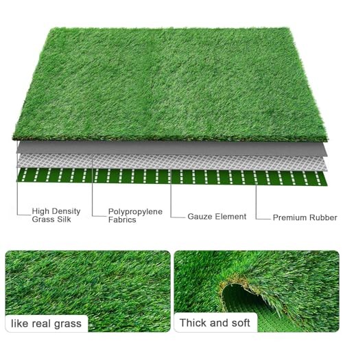 THREE ORANGES Artificial Grass, Reusable Dog Training Mat Large Size - 3X5FT