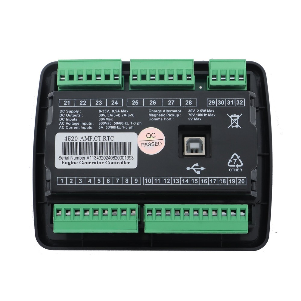 LCD Screen 3‑Phase Mains Detection Control Board Controller Generator DSE4520