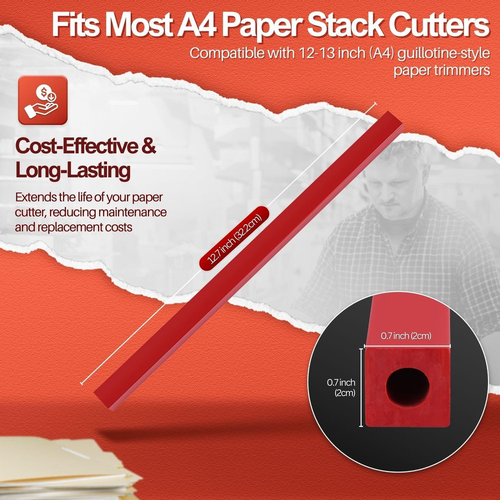 12" A4 Cutting Stick Replacement, Stack Paper Cutter Trimmer Blade Rubber Pad fo