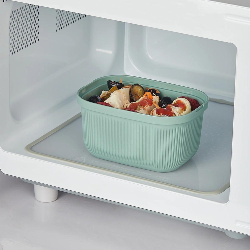 Mainstays Plastic Bento Snack Container, Rectangle, Green, 19oz