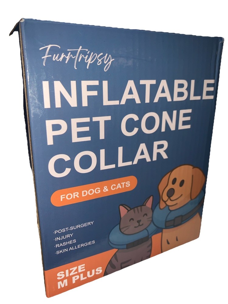 Inflatable Dog Cone Collar with Detachable Sturdy Shield,Soft&Lightweight Medium