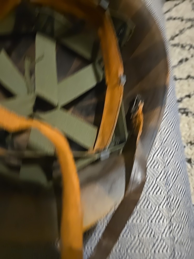 Vintage Orange Military Helmet