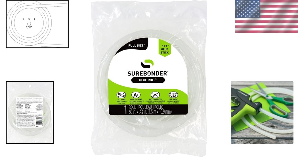 All-Temperature 5ft Clear Glue Stick Roll for Seamless Crafting Projects