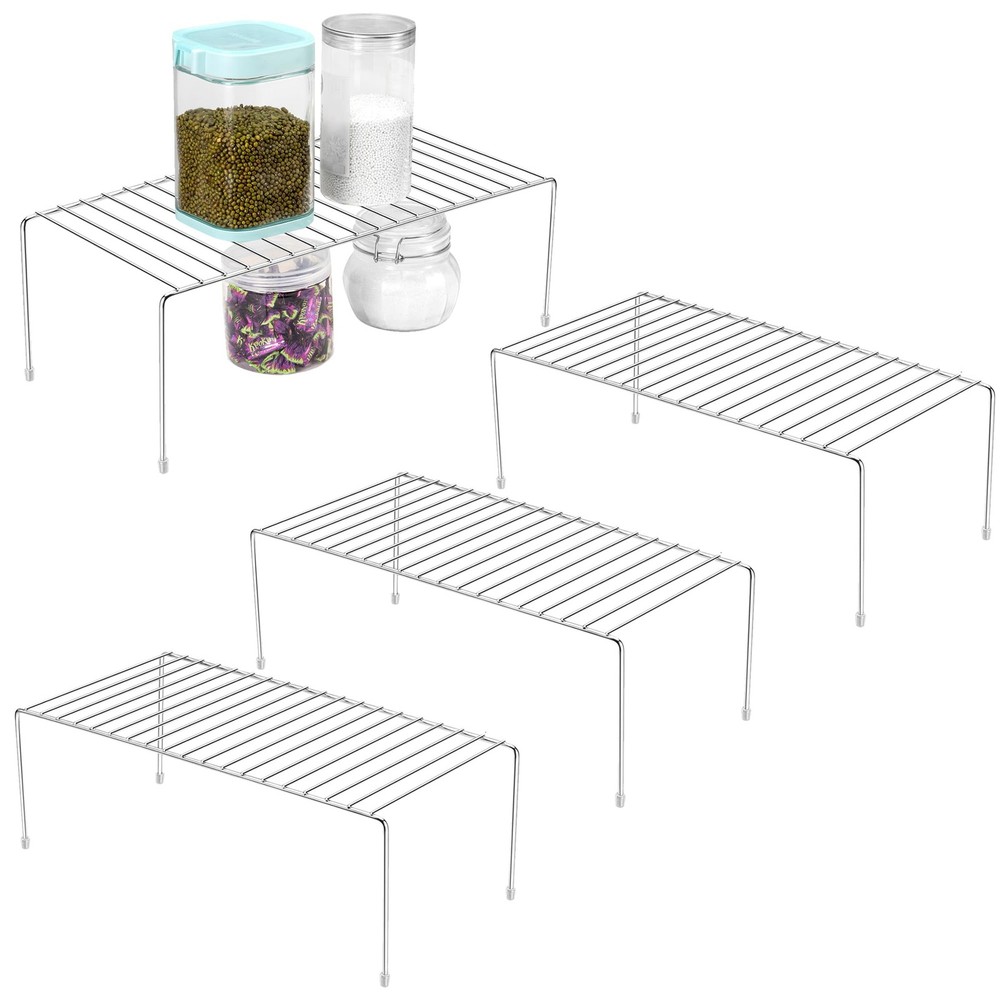ROFAY Kitchen Cupboard Shelf Wire Rack - 4 Pack Cabinet Shelf Storage Organis...