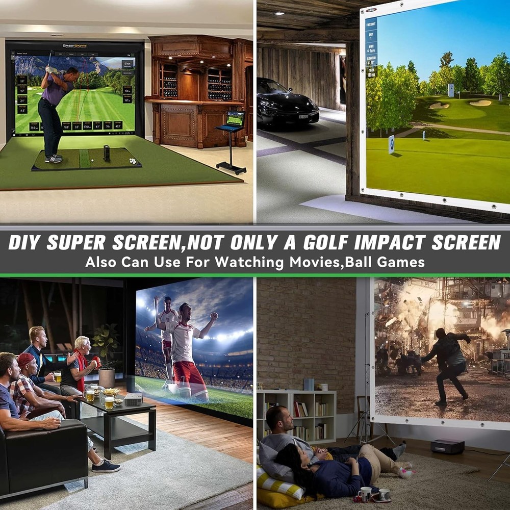 High-Quality Golf Simulator Impact Screen - 5 Sizes Available for All Projectors